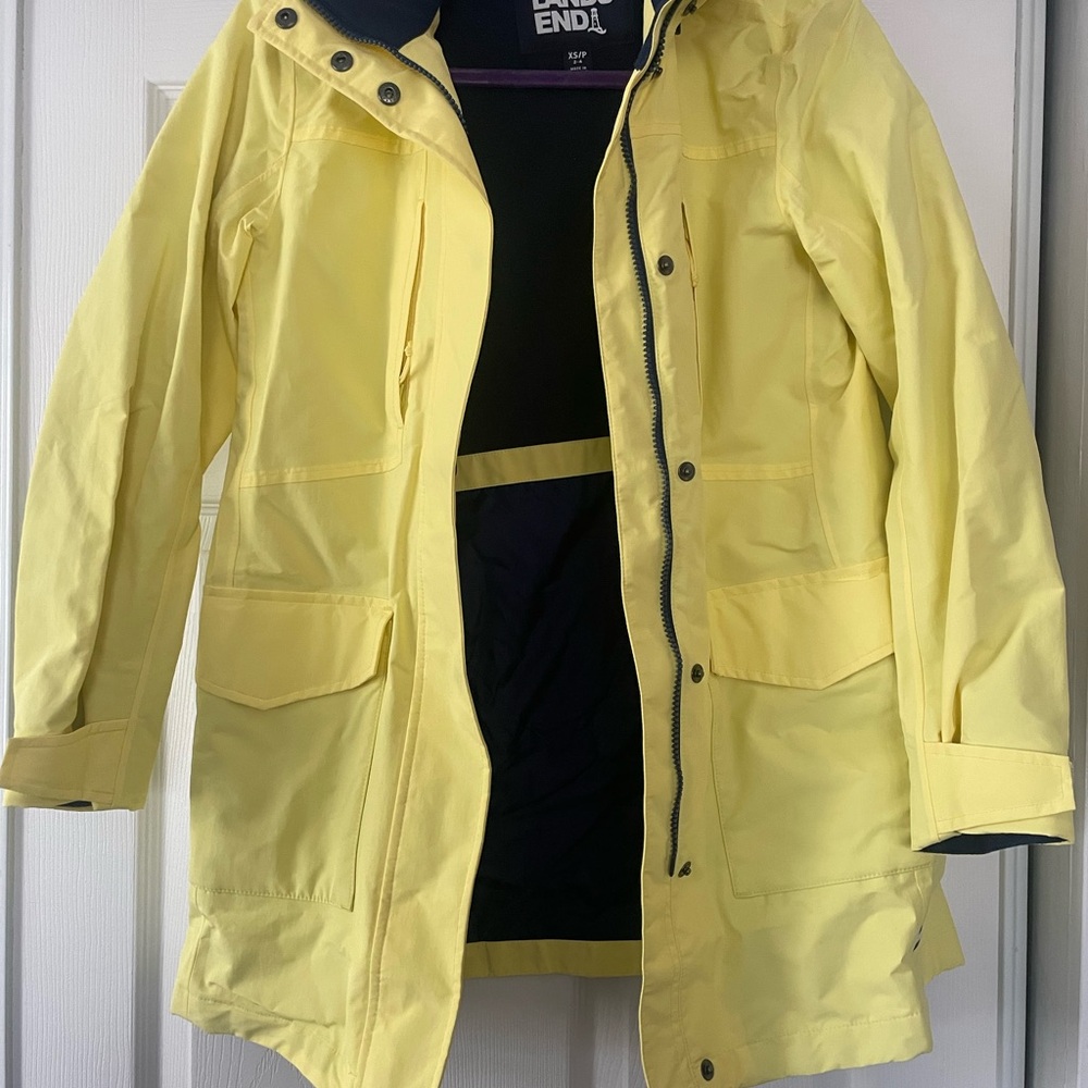 Land’s End Women’s Yellow Waterproof Jacket Extra Small